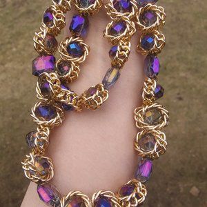 New Eye Candy Los Angeles two strands  statement necklace 14 Kt gold plated